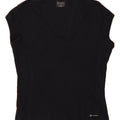 CHAMPION Womens T-Shirt Top UK 12 Medium Black Vintage Champion and Second-Hand Champion from Messina Hembry 