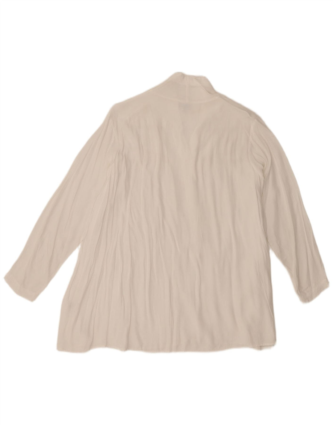 Benetton Womens Long Sleeve Shirt Blouse UK 14 Medium White Viscose