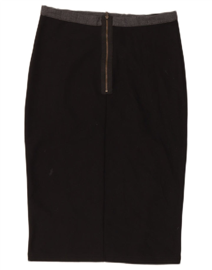 Topshop Womens Pencil Skirt UK 10 Small W28 Black Polyester