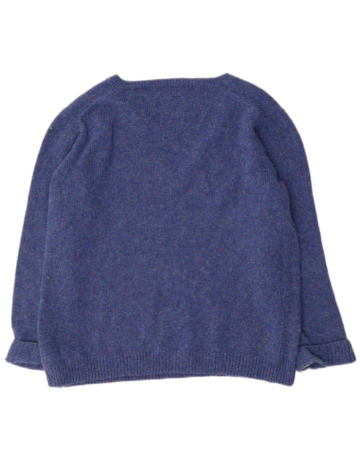 G-Star Womens V-Neck Jumper Sweater UK 14 Medium Blue Flecked