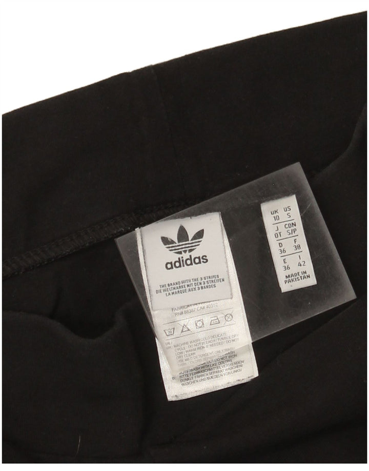 Adidas Womens Leggings UK 10 Small  Black Cotton