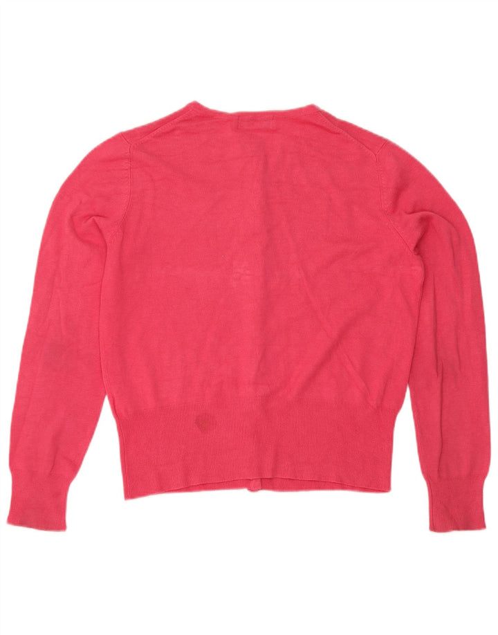 Marks & Spencer Womens Crop Cardigan Sweater UK 14 Medium Pink Viscose