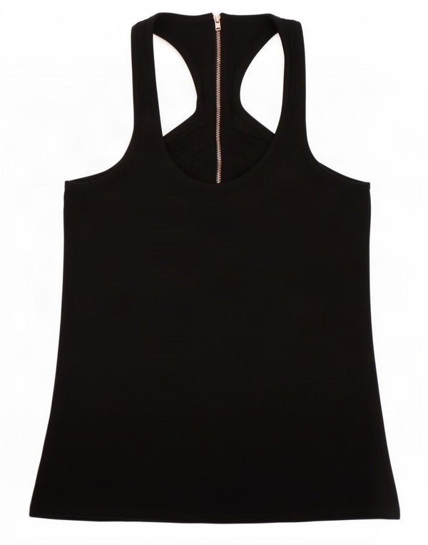 Reiss Damen Weste Top UK 10 Small Schwarz Viskose