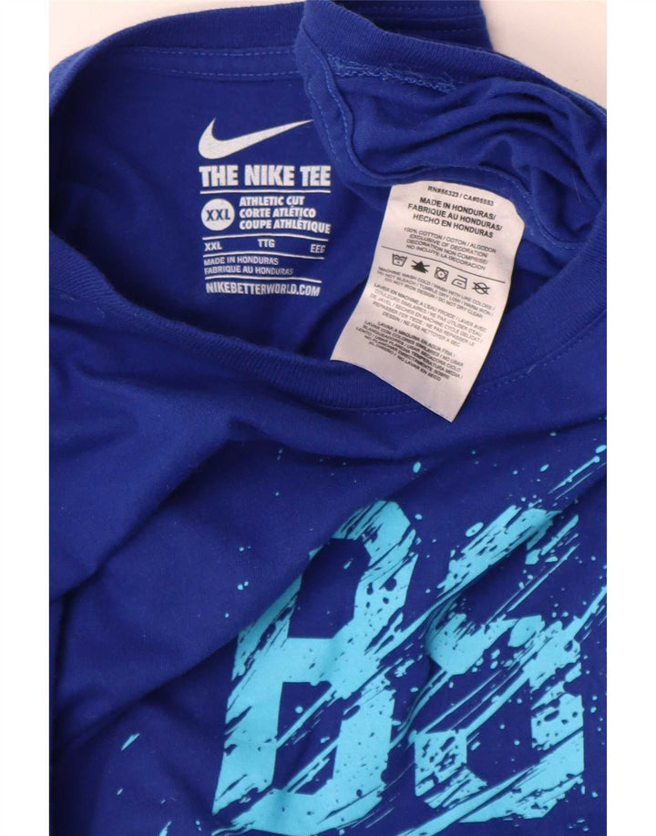 Nike Mens BSBL Graphic T-Shirt Top 2XL Blue Cotton