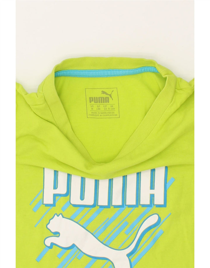 PUMA Boys Graphic T-Shirt Top 9-10 Years Green Cotton Vintage Puma and Second-Hand Puma from Messina Hembry 