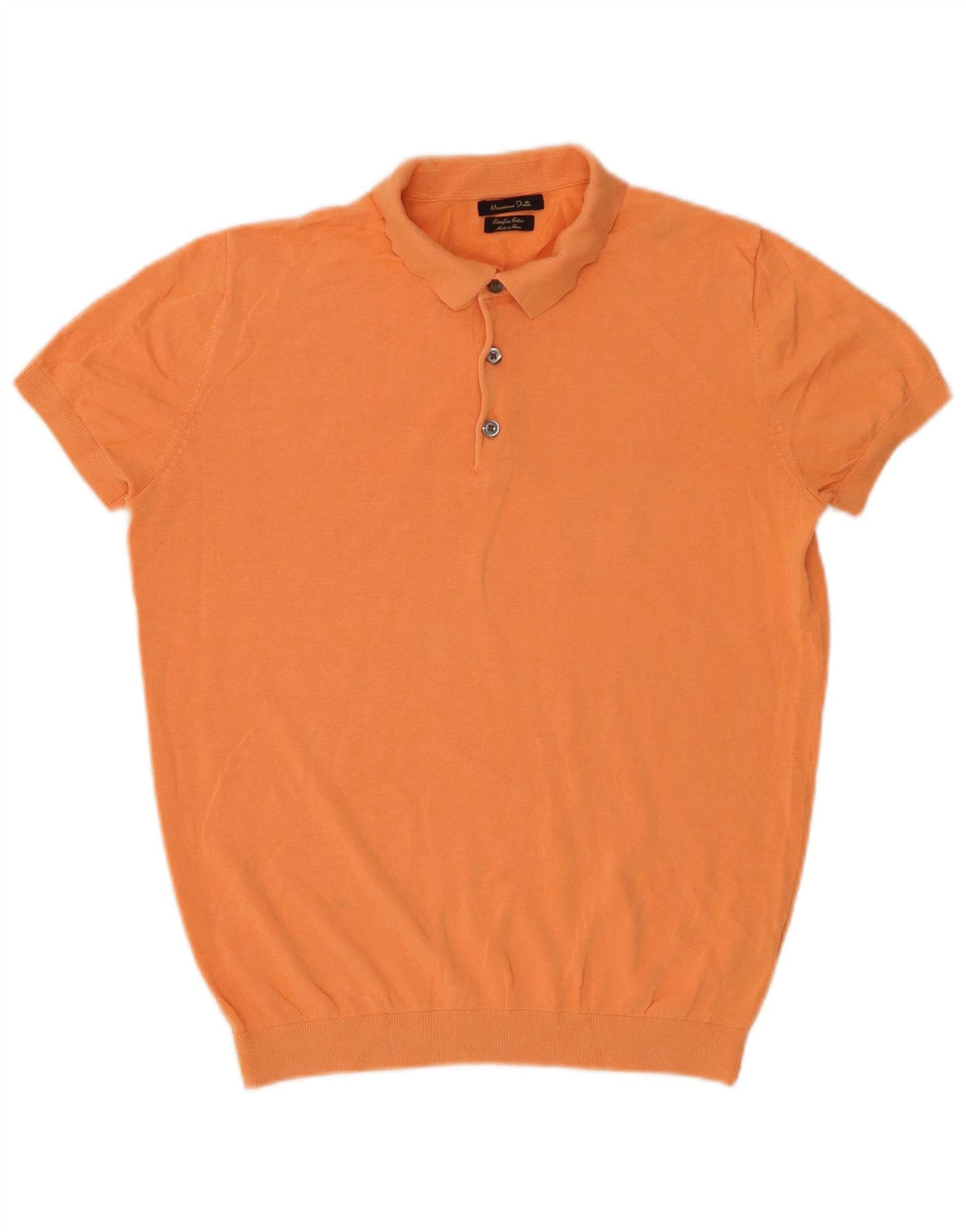 Massimo Dutti Mens Polo Shirt Small Orange Cotton