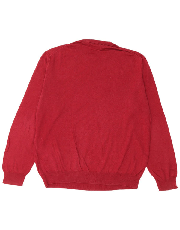 Gant Mens Regular Fit Crew Neck Jumper Sweater XL Burgundy Cotton