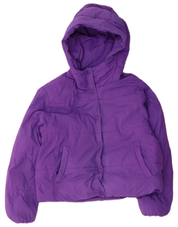 Zara Girls Hooded Padded Jacket 13-14 Years Purple Polyester