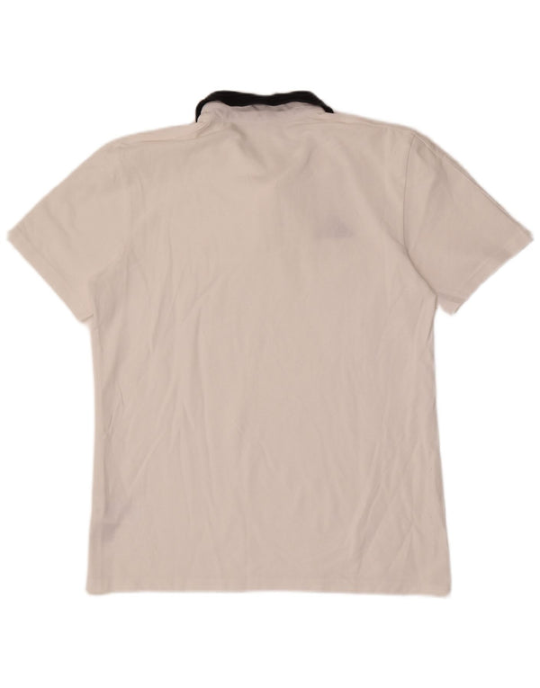 Polo Adidas da uomo grande in cotone bianco