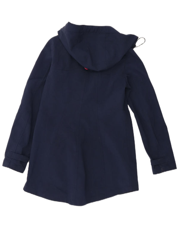Nautica Womens Hooded Rain Jacket UK 14 Large Navy Blue Polyester