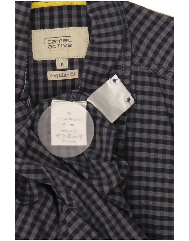 Camel Active Herre Regular Fit skjorte Medium Navy Blue Gingham Cotton