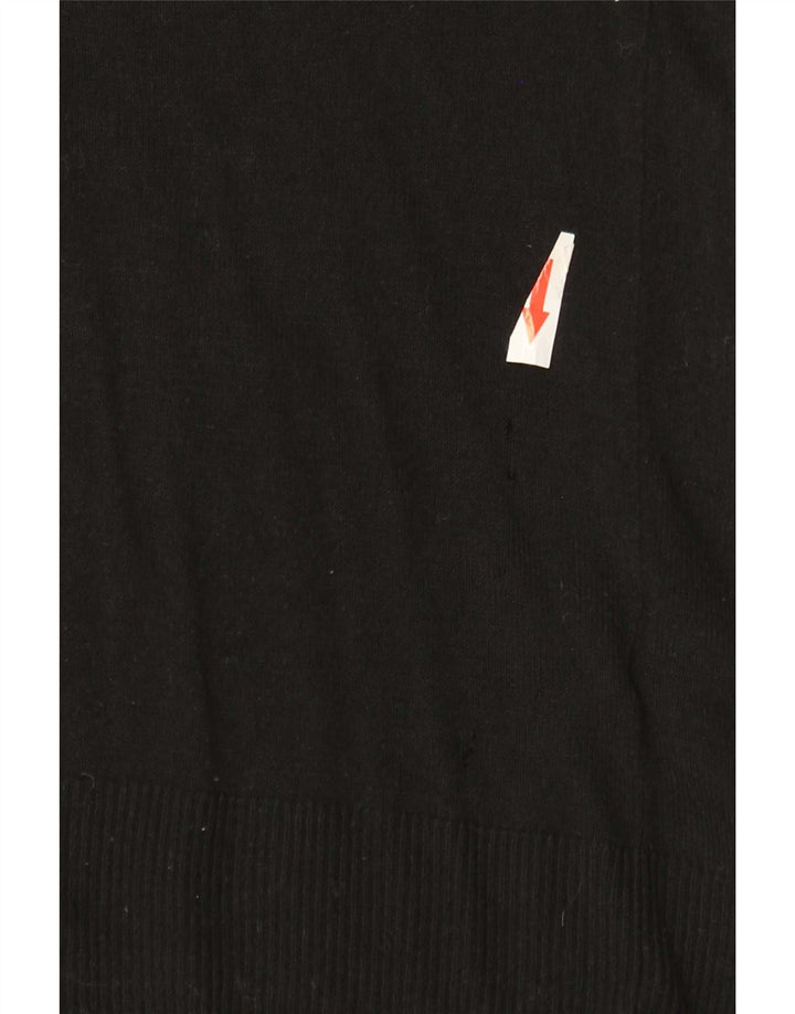 Zara Womens V-Neck Jumper Sweater UK 12 Medium Black Viscose
