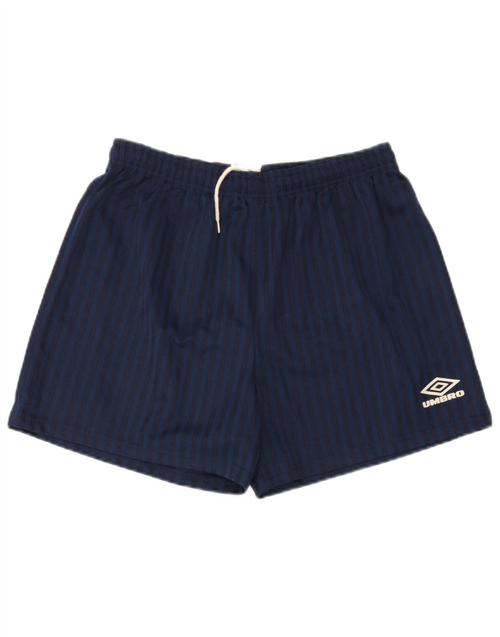 Umbro Herren-Sportshorts, Mittelgroßes marineblaues Nadelstreifen-Polyester