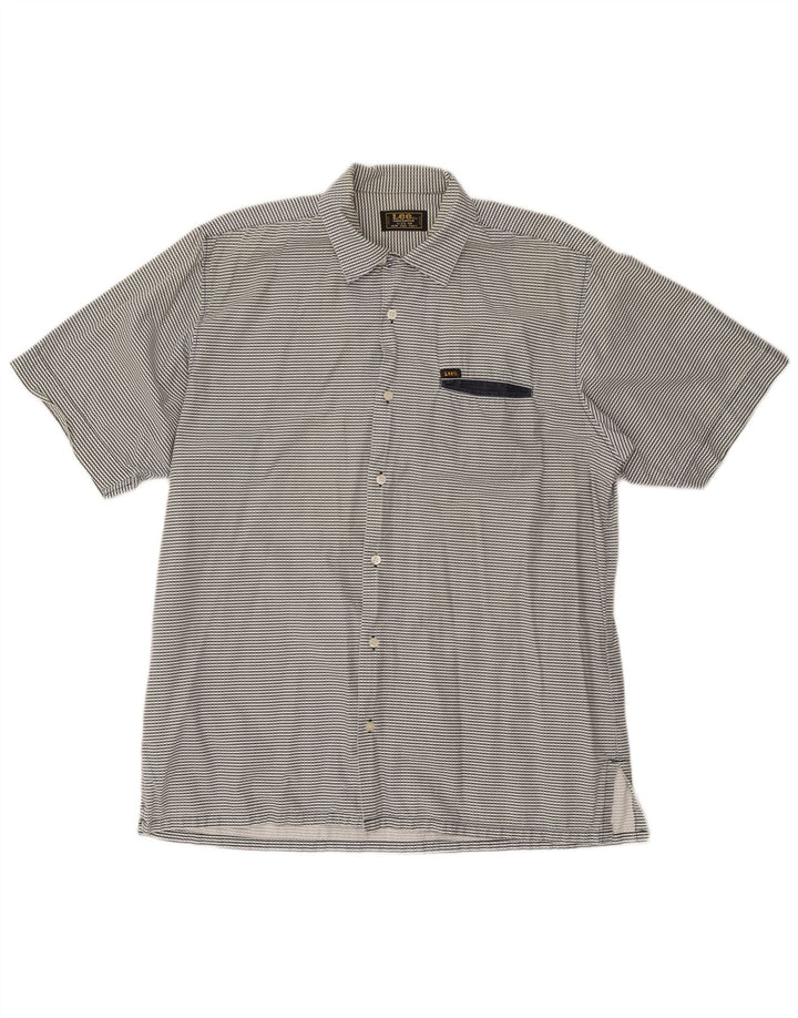 Camicia Lee da uomo a maniche corte blu navy medio geometrico