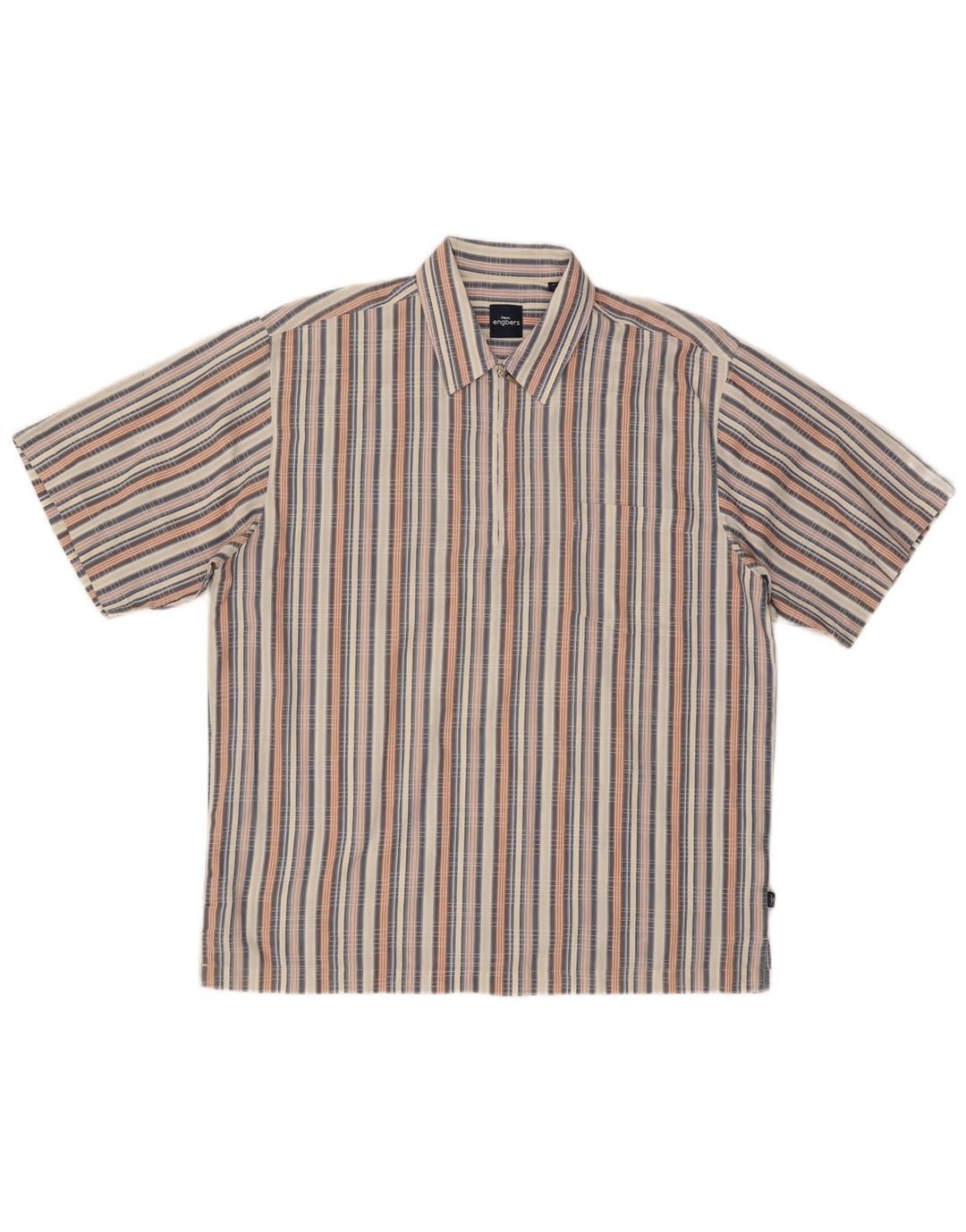 Engbers Chemise à manches courtes pour homme en coton à rayures multicolores