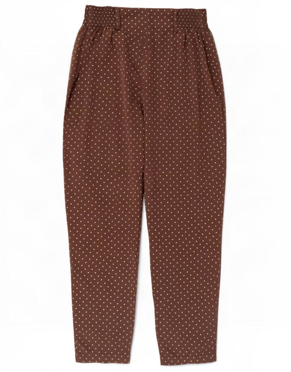 Vintage damskie spodnie z wysokim stanem IT 42 Medium W28 L28 brązowe cętkowane