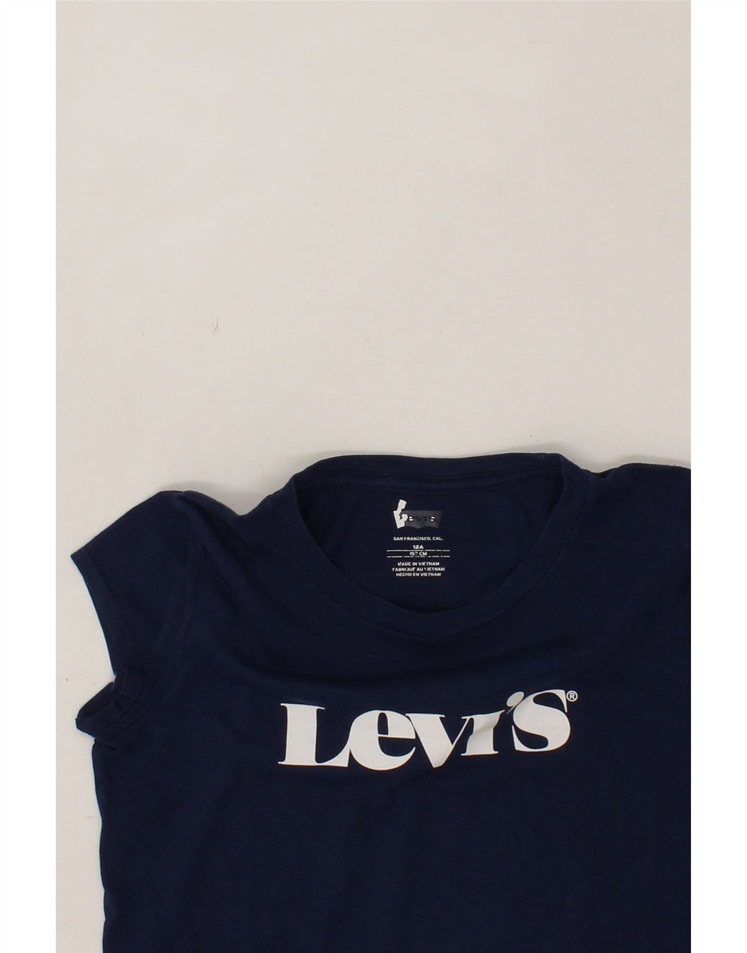 LEVI'S Boys Graphic T-Shirt Top 11-12 Years Navy Blue Vintage Levi's and Second-Hand Levi's from Messina Hembry 