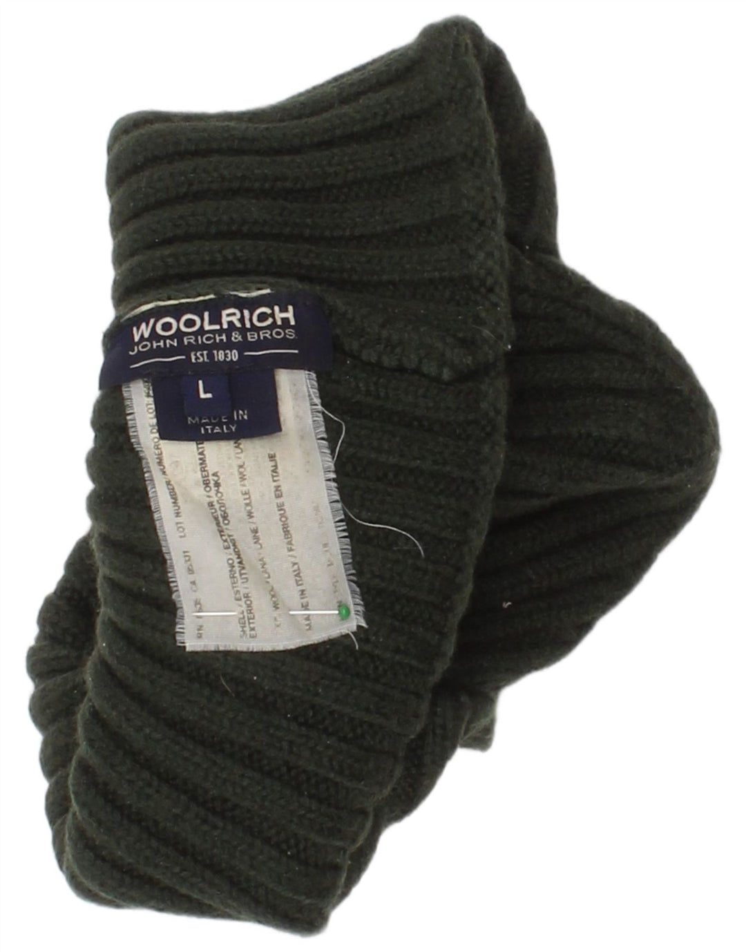 Berretto in maglia da donna Woolrich, grande, in lana verde