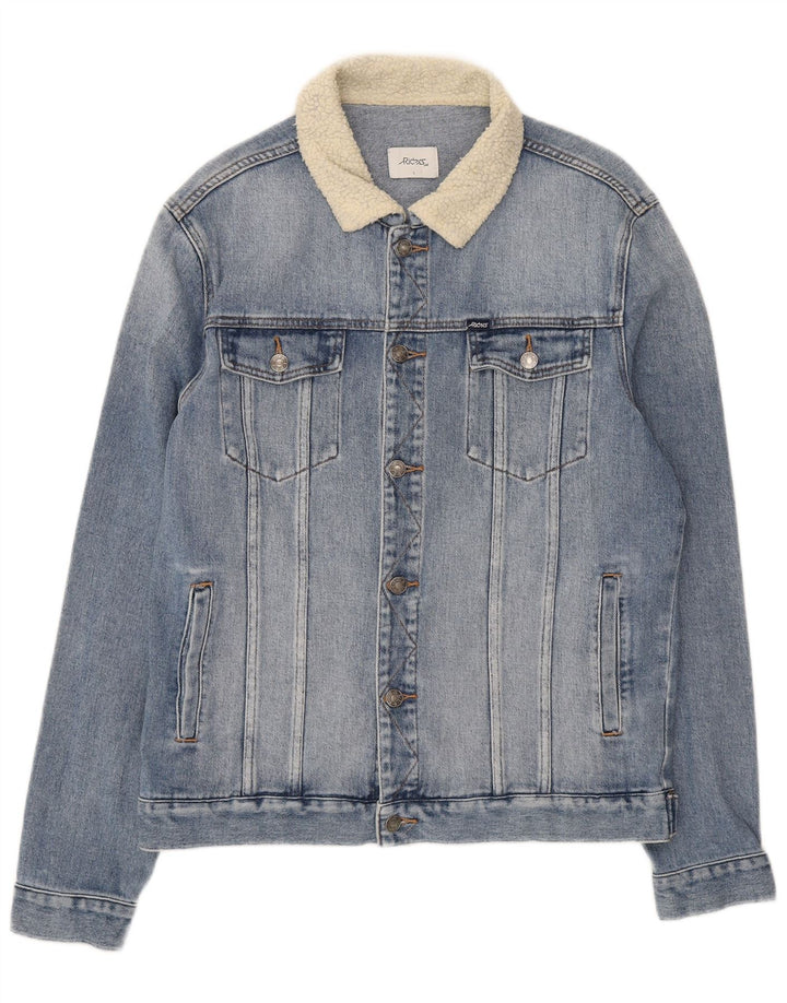 Lee Mens Riders Denim Jacket UK 40 Large Blue Colourblock Cotton