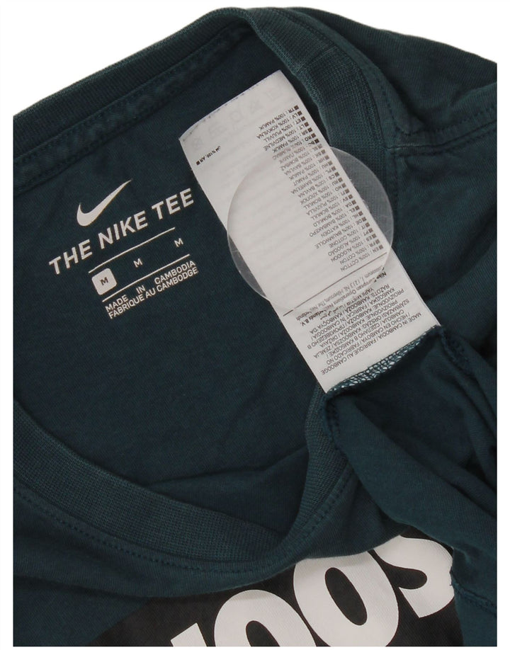 T-shirt grafica Nike Swoosh da uomo in cotone blu medio