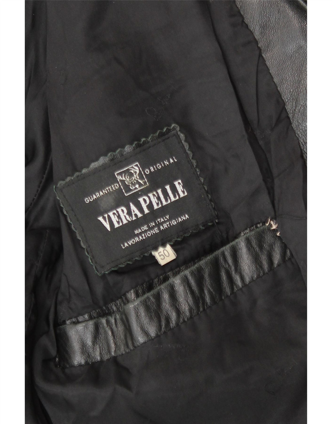 Vintage Mens Leather Jacket IT 50 Large Grey Leather