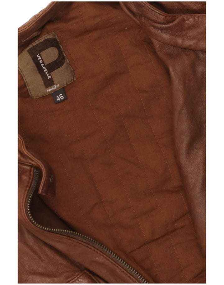 Conbipel Womens Leather Jacket IT 46 Large Brown Leather