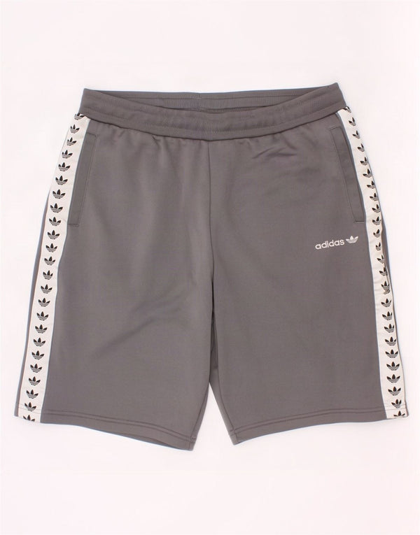 Pantaloncini sportivi Adidas da ragazzo con grafica 13-14 anni in poliestere color block grigio