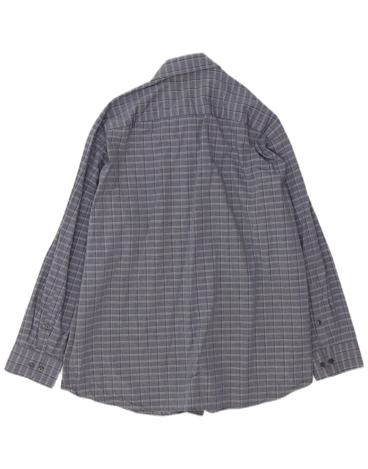 Calvin Klein Herren-Hemd mit normaler Passform, Größe 17 XL, grau karierte Baumwolle