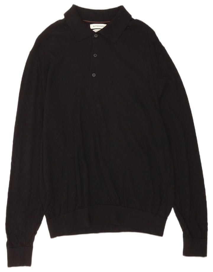 Marks & Spencer Mens Autograph Polo Neck Jumper Sweater XL Black