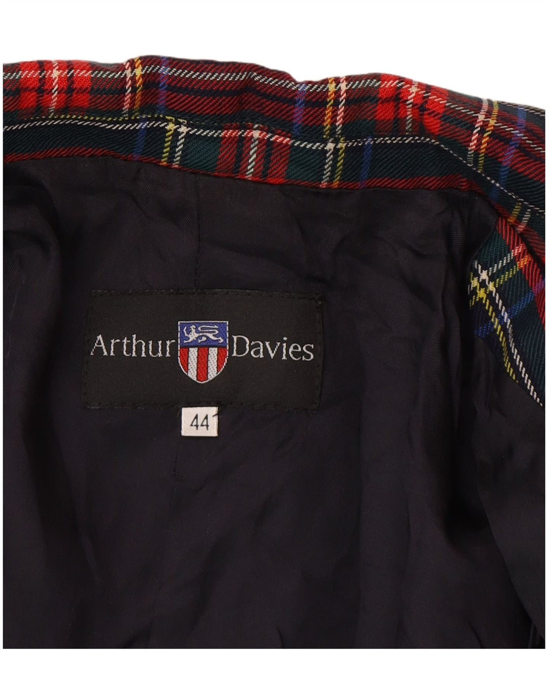 Vintage Damen 3-Knopf-Blazerjacke IT 44 Medium Navy Blue Plaid Classic