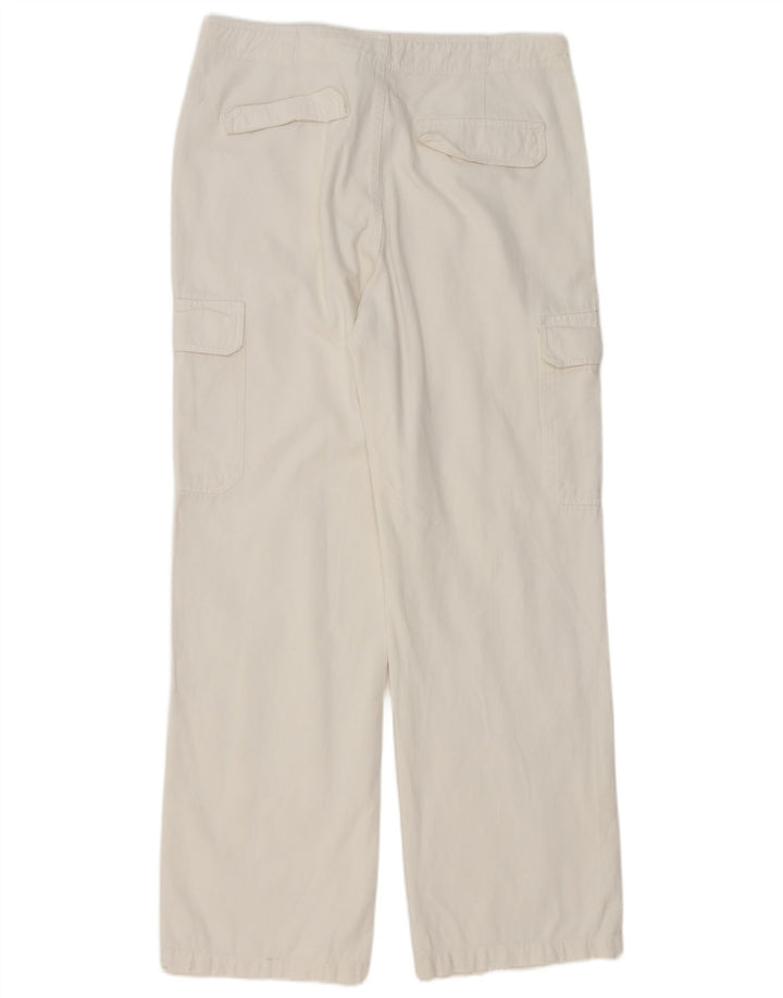 Zara Womens Straight Cargo Trousers EU 42 Large W32 L32 White