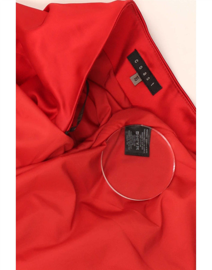 Coast Dame Stropløs Kjole UK 16 Large Red Acetate