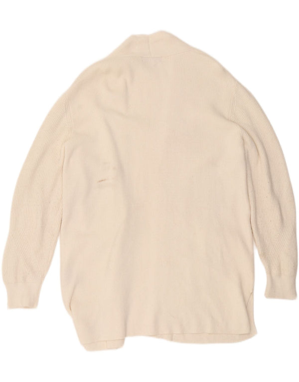 Marks & Spencer Damen Longline Open Cardigan Pullover UK 16 Large Off White
