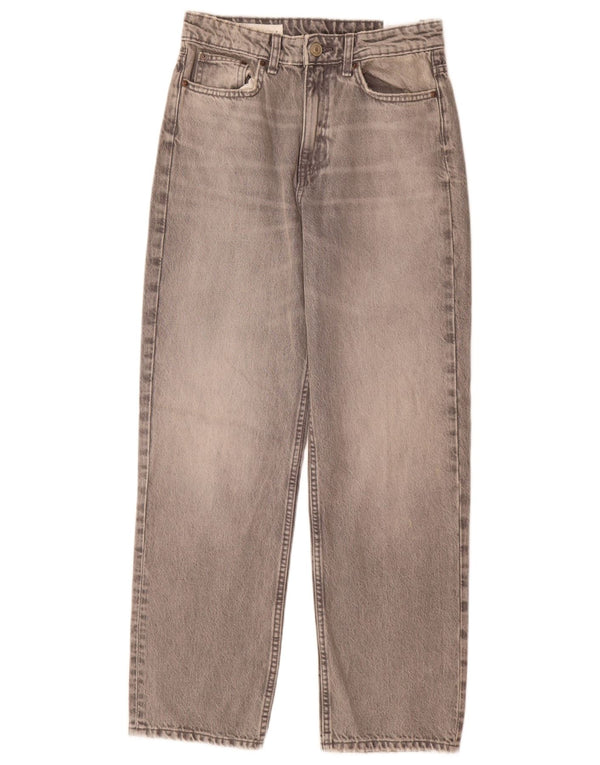 Zara Dame Mom High Rise Tapered Jeans EU 38 Small W28 L30 Grå Bomuld