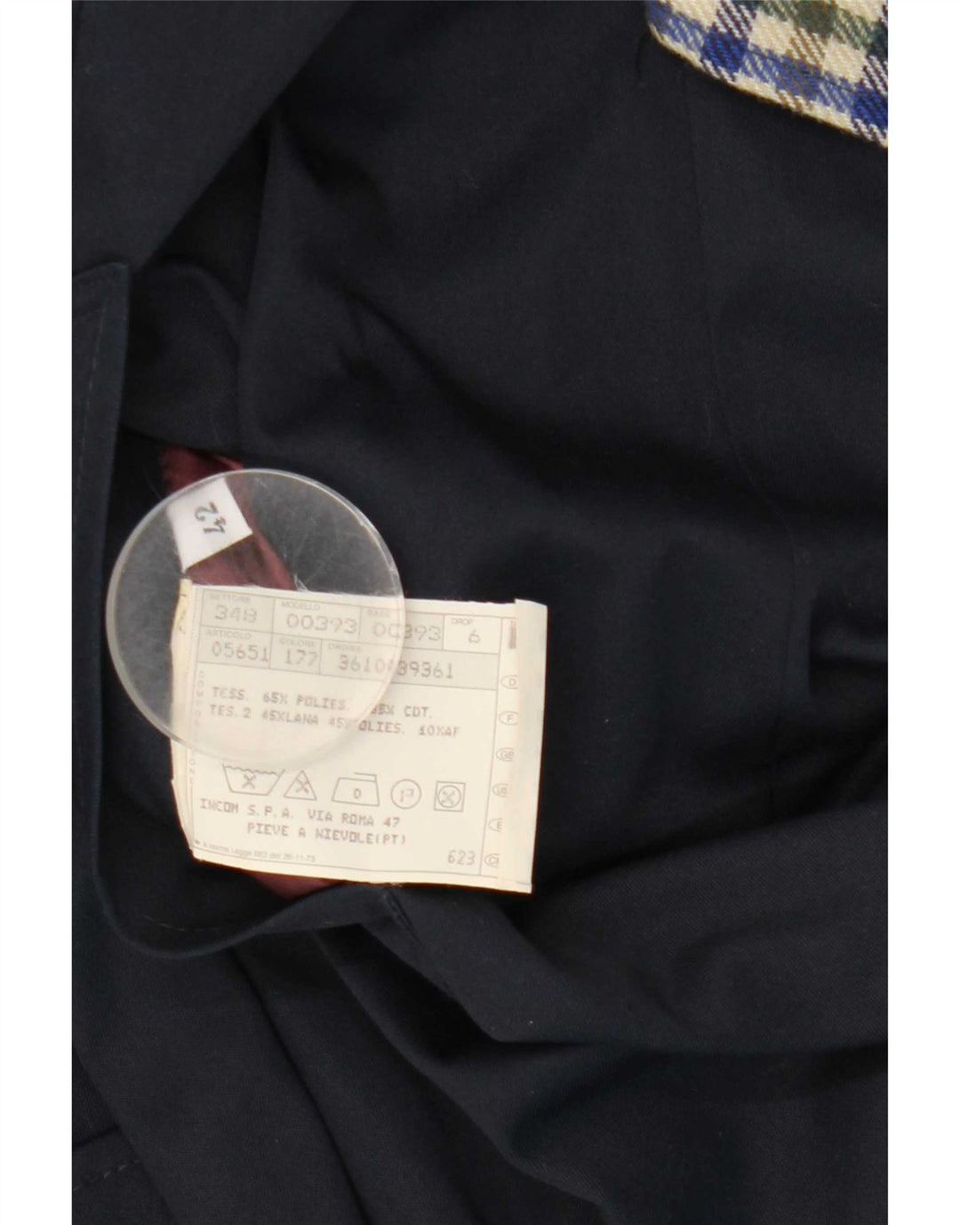 Vintage Womens Reversible Overcoat IT 42 Medium Navy Blue Polyester