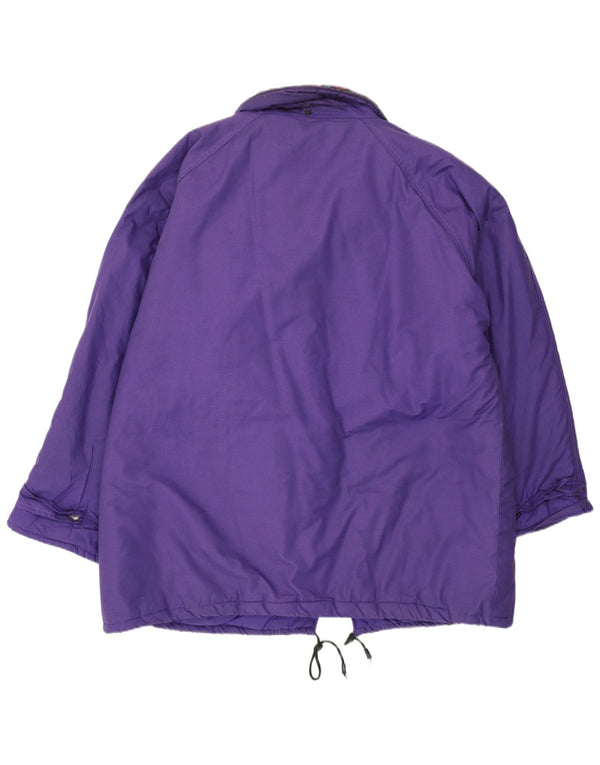 Cappotto vintage da donna a vento UK 20 2XL Poliestere floreale viola
