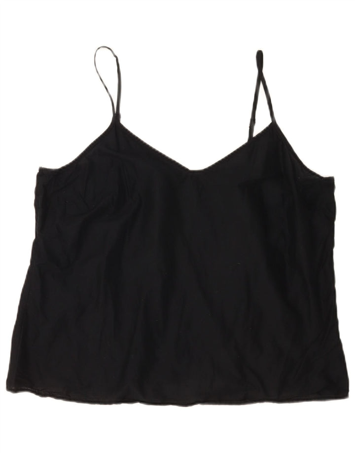 Marks & Spencer Damen Cami Top UK 16 Large Schwarz Baumwolle