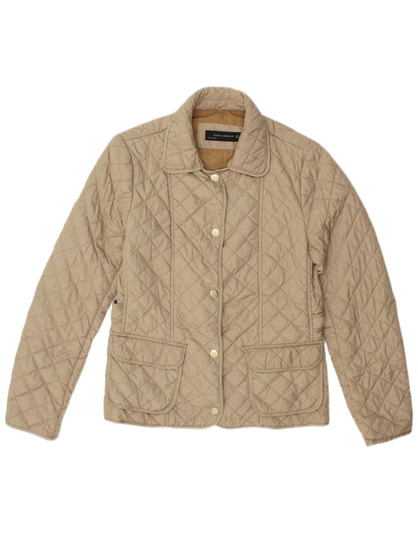 Zara Damen Steppjacke UK 12 Medium Beige Polyester