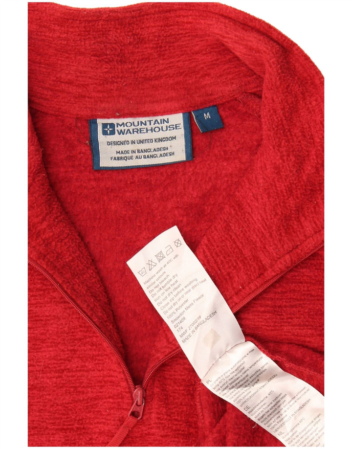 Mountain Warehouse Herren-Fleecepullover mit Reißverschluss am Kragen, Mittelrot gesprenkeltes Polyester