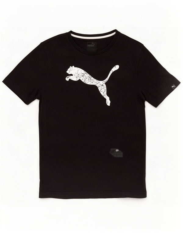Puma Mens Graphic T-Shirt Top Medium Black Cotton