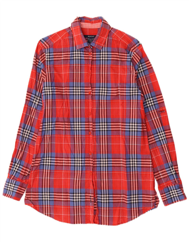 GANT Womens Shirt UK 12 Medium Red Check Cotton