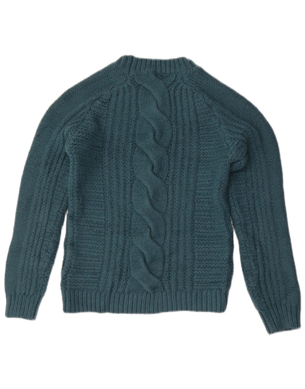Fat Face Damen-Pullover mit Rundhalsausschnitt, Gr. 6, XS, grünes Acryl