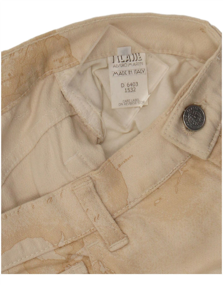 ALVIERO MARTINI Womens Abstract Pattern Casual Trousers W28 L30 Beige