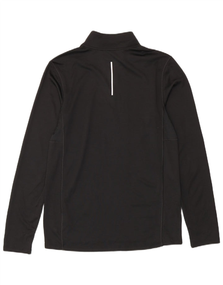 Nike Mens Dri Fit Zip Neck Pullover Tracksuit Top Medium Black Polyester