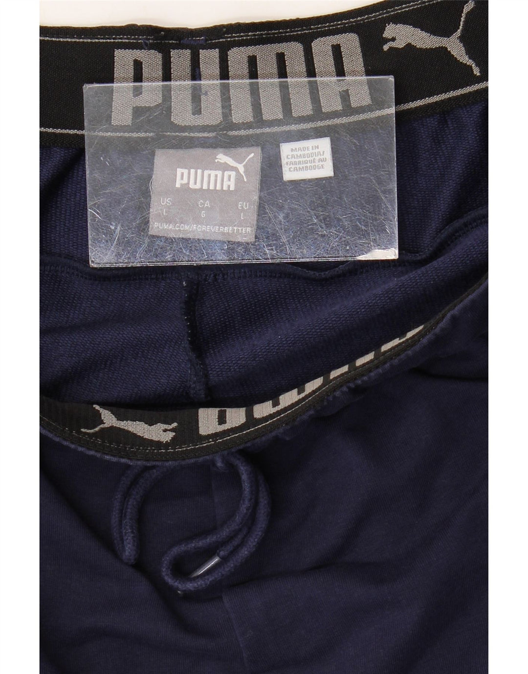 PUMA Mens Tracksuit Trousers Large Navy Blue Colourblock