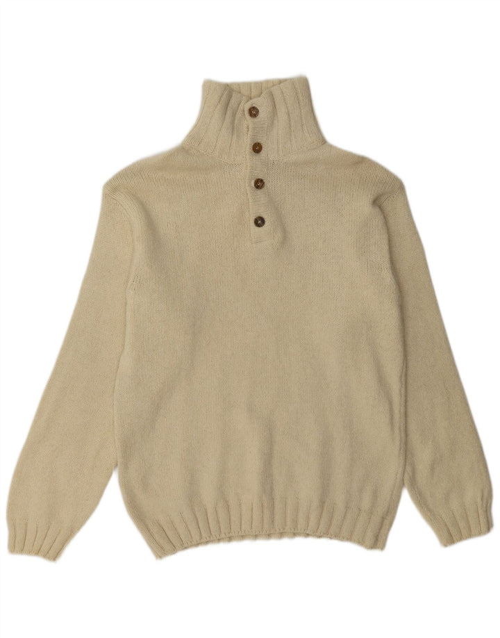 Marlboro Classics Herren-Pullover mit Knopfkragen, XL, beige Wolle
