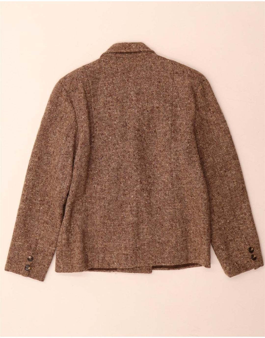 vintage Femme 2 Pièces Jupe Ensemble Moyen W24 Marron Moucheté