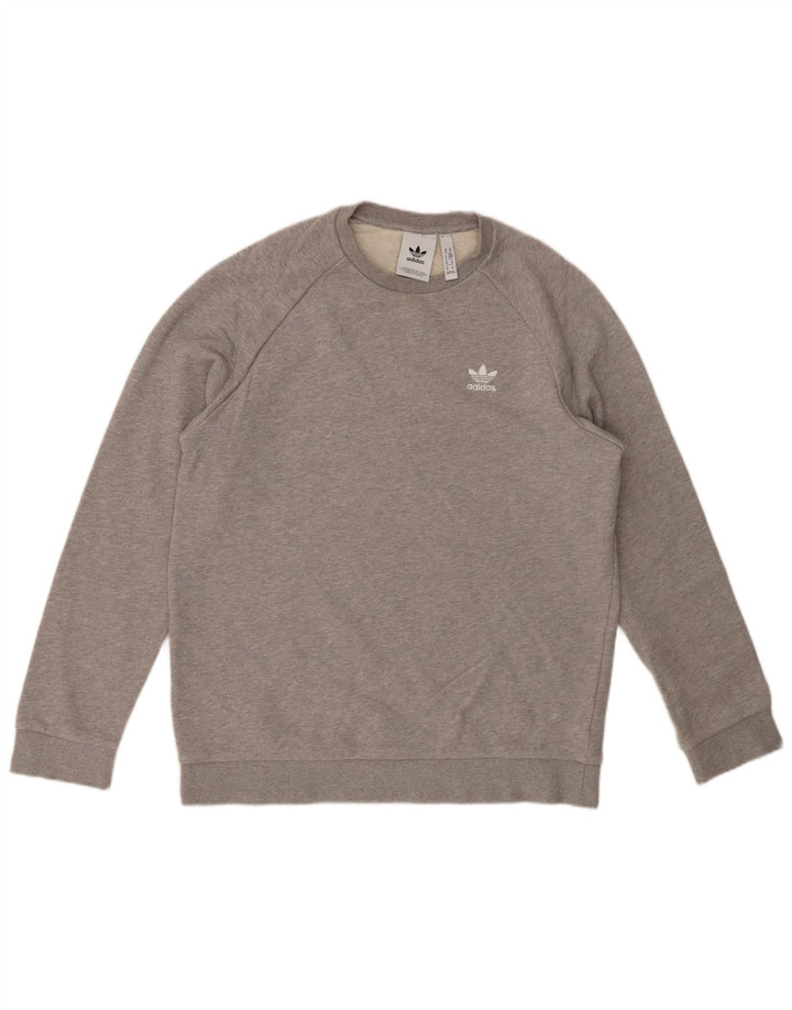 ADIDAS Mens Sweatshirt Jumper Medium Grey Cotton