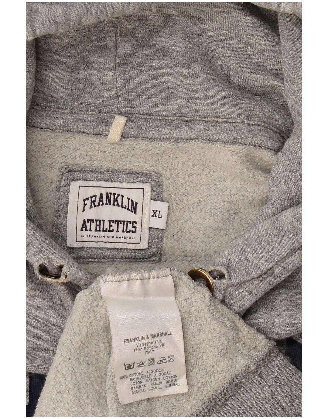 FRANKLIN & MARSHALL moletom com capuz gráfico masculino XL algodão cinza