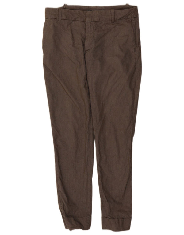 Zara Womens Mid Rise Joggers Chino Trousers Large W30 L27 Brown
